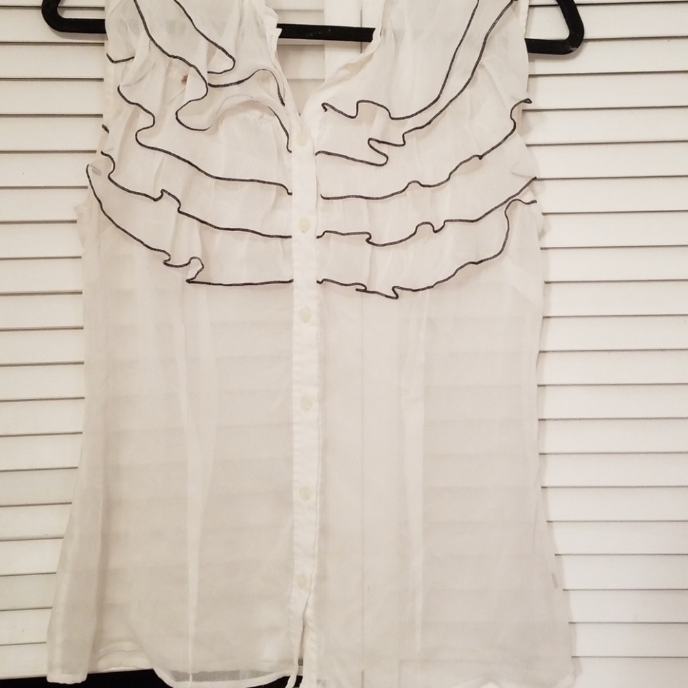 Sheer Limited blouse with black stitching details